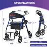 Metro Mobility 2 in 1 Lightweight Rollator Walkers with 8 Inch Big Wheels for All Terrain,Foldable Rolling Walker with Seat,Drive Walkers for Seniors - 3 of 4