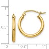 Black Bow Jewelry 2mm x 17mm 14k Yellow Gold Classic Round Hoop Earrings - 4 of 4