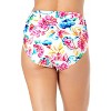 Women's Watercolor Paisley Fold Over High Waist Shirred Bikini Swim Bottoms - 2 of 4