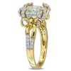 EVERLY JEWELRY | Yellow Plated Sterling Silver 4 1/8 CT TGW Green Quartz White Topaz Fashion Ring - 2 of 4