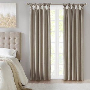 ChicFurnit Curtain Panel Twist Tab Total Blackout for Privacy and Light Control, Gray, 95"*50"*0.13" - 1 of 4