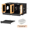 Litter Box Enclosure for 2 Cats, 47" Double Hidden Cat Litter Box Furniture, Large Space Indoor Pet House Crate Furniture With Pull Out Bottom Plate - 3 of 4