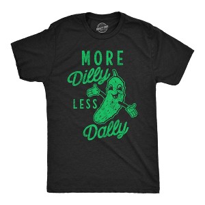 Mens Funny T Shirts More Dilly Less Dally Sarcastic Pickle Graphic Tee For Men - Crazy Dog Men's T Shirt - 1 of 4