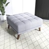 Sapphtopaz Square Ottoman with Linen Tufted Upholstered Versatile Foot Stool with Wood Legs Entryway Shoe Bench for Living Room, Entryway - 2 of 4
