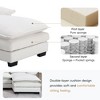 NicBex Modern U-shaped Sectional Sofa with 4 Waist Pillows and Double Chaise for Living Room,Apartment,Office,Beige - 4 of 4