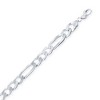 Links of Italy Sterling Silver 13.3mm Figaro Chain - Rhodium Plated - Available Sizes: 9  , 22  Inches - 2 of 4
