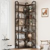 TackView Shaped Corner Bookshelf Industrial Bookcase with Beaded Design, Tall Display Rack for Living Room & Bedroom - 3 of 4