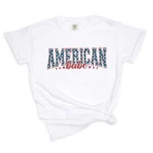Simply Sage Market American Babe Varsity Garment Dyed Tee - 1 of 4
