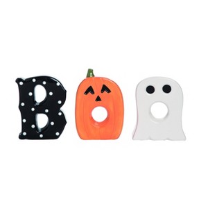 Transpac Dolomite Halloween Decor Set of 3 Freestanding Tabletop Signs Ceramic Multicolored Indoor Decoration - 1 of 1