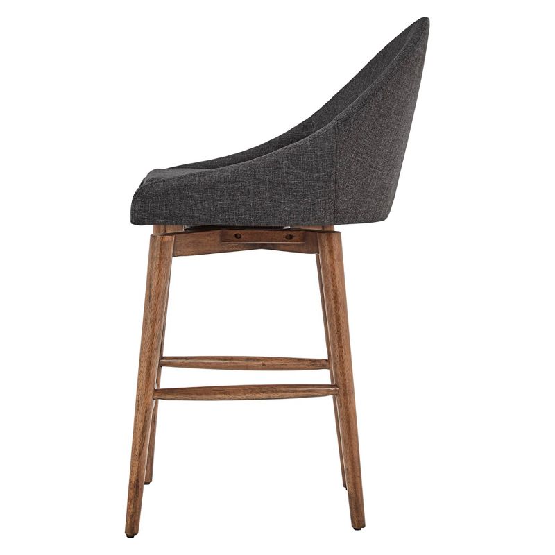 Set of 2 24" Conrad Walnut Danish Modern Swivel Counter Chair - Inspire Q, 4 of 7