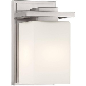 Possini Euro Design Henry Modern Wall Sconce Brushed Nickel Hardwire 5 1/4" Fixture Opal White Glass for Bathroom Bedside Vanity - 1 of 4