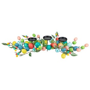 Northlight 32" Colorful Easter Egg Pillar Candle Holder Centerpiece - 1 of 4