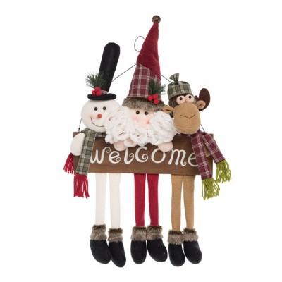 Transpac Plush Christmas Welcome Sign Home Decorations Christmas