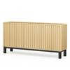Belord Fluted Buffet Cabinet with Storage, Accent Sideboard Modern Credenza with 4 Doors & Adjustable Shelves, Ideal for Dining & Living Room, Oak - 2 of 4