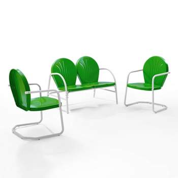 Griffith 3pc Outdoor Seating Set - Kelly Green - Crosley