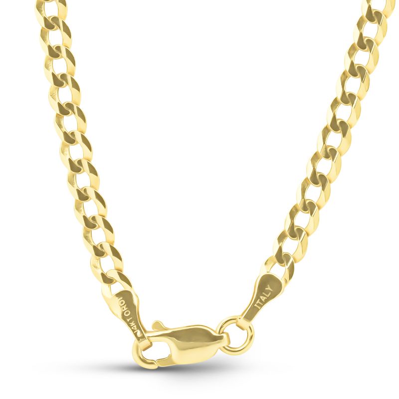 Pompeii3 Mens Solid 14k Yellow Gold 22" Curb Chain With Lobster Clasp 8.5 grams 3mm, 2 of 4