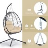 PAGED Egg Swing Chair with Stand, Indoor/Outdoor Wicker Hanging Chair for Patio, Balcony, Living Room, or Bedroom - 4 of 4