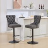HDZNVF Set of 2 Retro PU Swivel Barstools Adjusatble Seat Height from 26-33 Inch, Black - 2 of 4