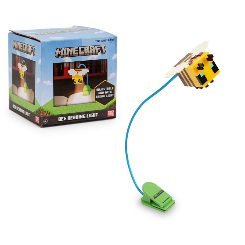Minecraft Yellow Bee Battery-Powered Reading Light with Clip and Adjustable Arm, 3 of 7