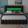 TIRAMISUBEST Queen Size Upholstered Platform Bed with LED Headboard, Lift Up Storage Bed with Underneath Storage and Slats Support - 2 of 4