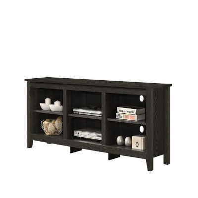 GlasFlength TV Stands and Consoles Entertainment Center with Open Shelves and Cable Management for Living Room, Black, 15.5"*70"*23"