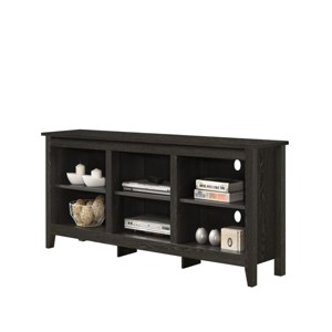 GlasFlength TV Stands and Consoles Entertainment Center with Open Shelves and Cable Management for Living Room, Black, 15.5"*70"*23" - 1 of 4
