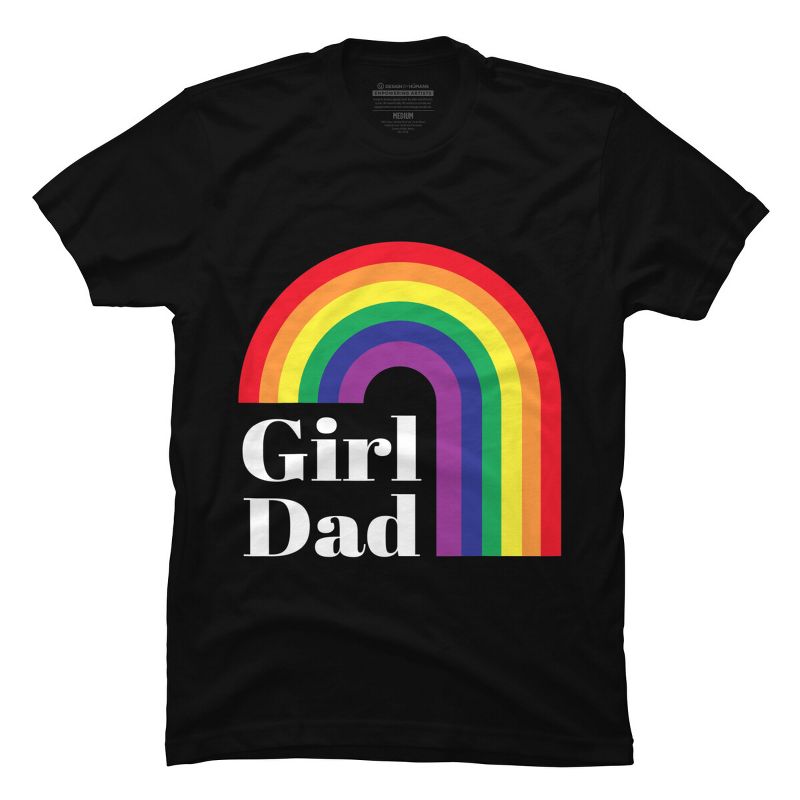 Adult Design By Humans Father's Day Girl Dad Pride Rainbow By KangThien T-Shirt, 1 of 3