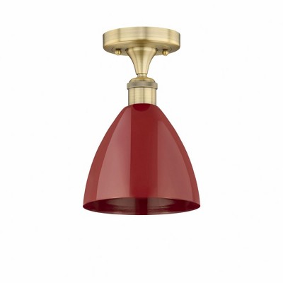Plymouth Dome - 1 Light Semi-Flush Mount In Industrial Style-11.25 Inches Tall and 7.5 Inches Wide