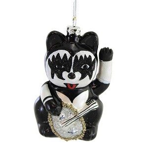 Cody Foster 4.5 Inch Rock Star Lucky Cat Tree Ornament , Ornament Band Waving Tongue Ban (1PC) - 1 of 3