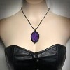 Gothic Bat Glass Pendant Necklace With Rope Chain For Punk Witch Victorian Jewelry Accessories - 2 of 4