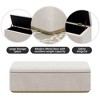 Queen Size Upholstered Bed with Vertical Stripe Wingback Headboard and High Footboard - 3 of 4