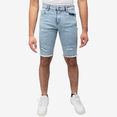 RAW X Men's Rips Distress Jeans Shorts,Denim Shorts