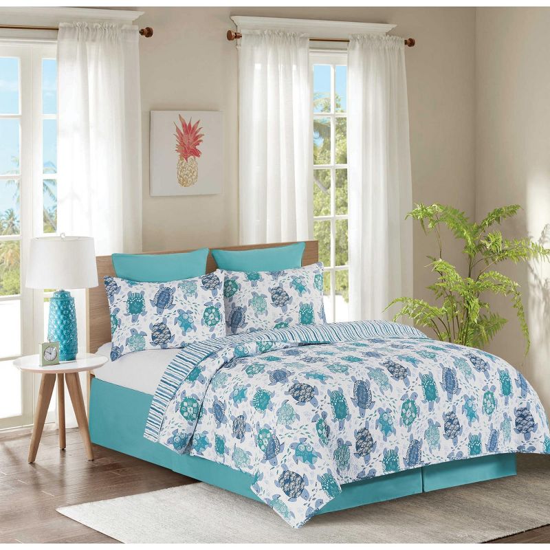 C&F Home Turtle Bay Beach Coastal Cotton Quilt Set  - Reversible and Machine Washable, 3 of 7