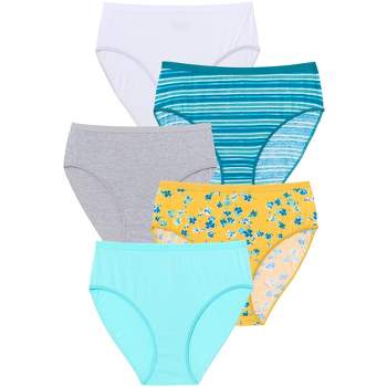 Comfort Choice Women's Plus Size Stretch Cotton Brief 5-Pack Underwear 