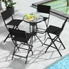 Resenkos Counter Bar Stools Set, Counter Stool Set,Folding Bar Stools Set of 2 Backrest Humanized Footrest-Black - 2 of 4
