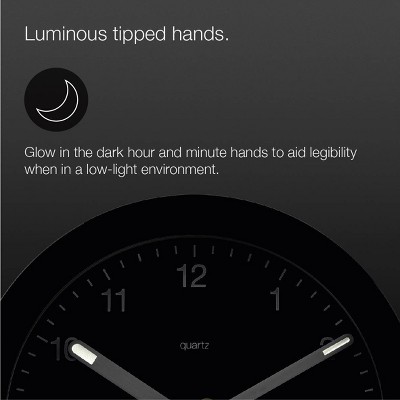 Braun Black Classic Analog Alarm Clock with Luminous Hands