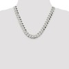 Black Bow Jewelry Men's 12.3mm Sterling Silver Solid Beveled Curb Chain Necklace - 2 of 4
