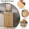 Acekool 5 Drawer Dresser, Tall Modern Chest with Fluted Panels, Wide Gold Handles, Bedroom Storage Organizer for Closet, Living Room, Entryway - 2 of 2