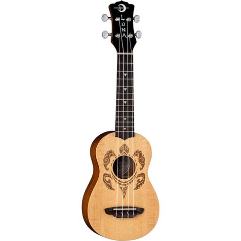 Luna Honu Turtle Spruce Soprano Ukulele Satin Natural Target