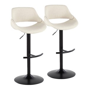 LumiSource Set of 2 Fabrico Adjustable Barstools Noise Fabric - 1 of 4