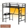 Aheaplus 78'' Metal Loft Bed with Desk, Ladder, Led Light and Power Outlets - 3 of 4