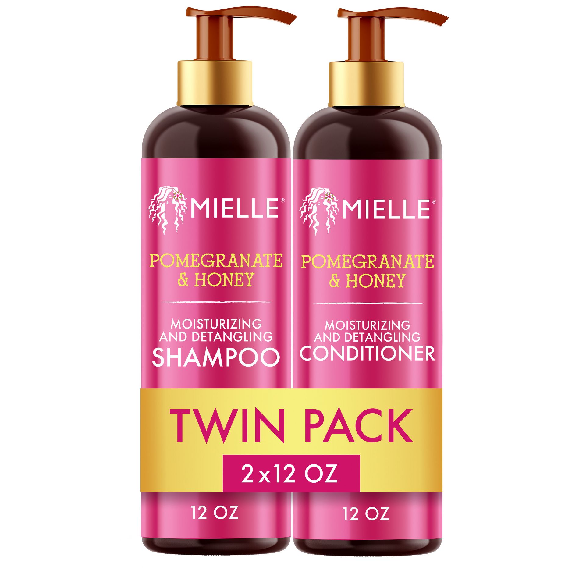 Mielle Organics Pomegranate and Honey Shampoo and Conditioner Set - 24 fl oz