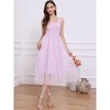 INSPIRE CHIC Women's Summer Midi Sleeveless Smocked Square Neck Tiered Ruffled Wedding Guest Dress - 2 of 4