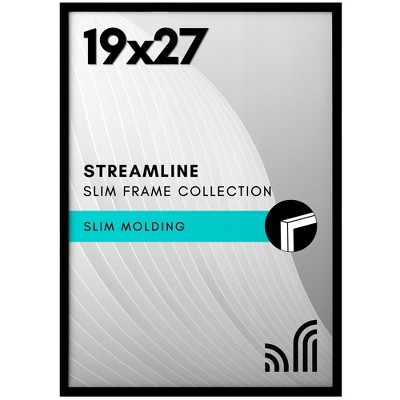 Americanflat 19x27 Poster Frame with Polished Plexiglass - Streamline Collection - Thin Border Picture Frame for Wall Display - Black