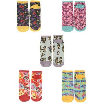 HalloweenCostumes.com One Size Fits Most  Fraggle Rock 5 Pack Socks for Adults, Pink/Yellow/Orange