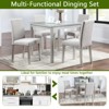 MAYEERTY 5-pc Wooden Dining Set - Square Table, 4 Upholstered Chairs & Crystal Deco, Silver Grey - Modern Home - 3 of 4