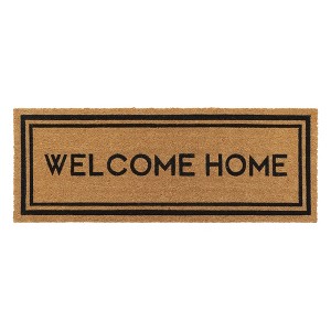 Evideco French Home Goods Welcome Home Coir Doormat - 48"x18" Extra Wide - Durable PVC Backing - Indoor/Outdoor Use - Heavy Duty Pile for Absorbency - 1 of 4