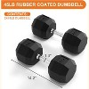 PVC Hex Dumbbell Weight Set, Exercise & Fitness Dumbbells for Muscle Toning, Strength Building & Full Body Workout, 45LBS Pairs - 2 of 4