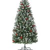 Snow-Flocked Christmas Tree with Pine Cones & Berries - Quick-Assembly Metal Stand, Indoor/Outdoor Holiday Decor - 2 of 4