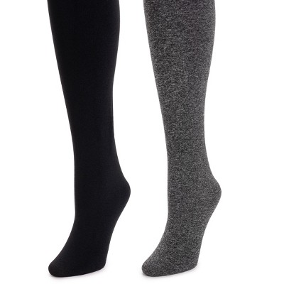 Women's Pack Of 2 Solid Leggings Black , Charcoal One Size Fits